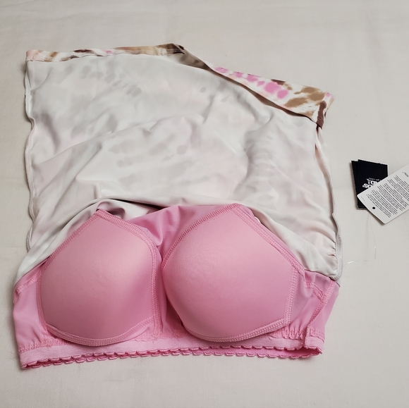 Lands End High Neck Tankini Swimsuit Top Tie Dye Pink Size 2 Built in Bra NWT - Picture 11 of 13